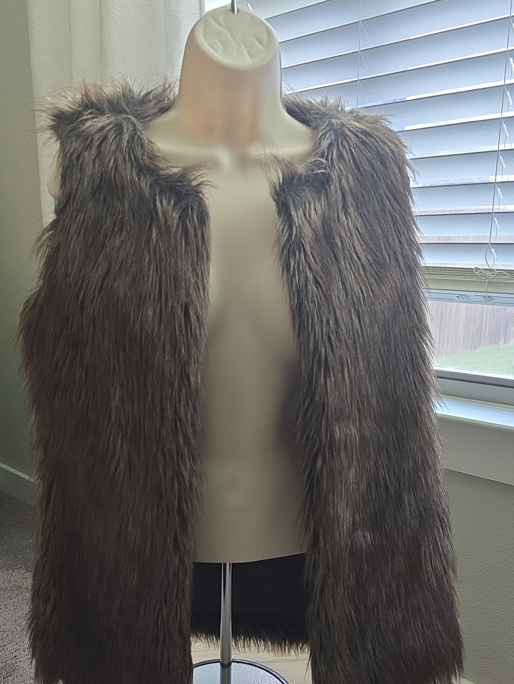 Miss London Brown Faux Fur Vest